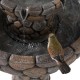 Glitzhome 24.41"H Outdoor 2 Tierd Stone-Like Birdbath Fountain