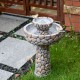 Glitzhome 24.41"H Outdoor 2 Tierd Stone-Like Birdbath Fountain