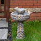 Glitzhome 24.41"H Outdoor 2 Tierd Stone-Like Birdbath Fountain