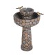 Glitzhome 24.41"H Outdoor 2 Tierd Stone-Like Birdbath Fountain