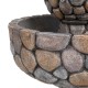 Glitzhome 24.41"H Outdoor 2 Tierd Stone-Like Birdbath Fountain