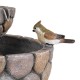 Glitzhome 24.41"H Outdoor 2 Tierd Stone-Like Birdbath Fountain