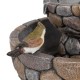 Glitzhome 24.41"H Outdoor 2 Tierd Stone-Like Birdbath Fountain