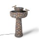 Glitzhome 24.41"H Outdoor 2 Tierd Stone-Like Birdbath Fountain