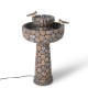 Glitzhome 24.41"H Outdoor 2 Tierd Stone-Like Birdbath Fountain