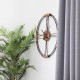 Glitzhome 26.77"D Farmhouse Metal and Rope Wall Clock