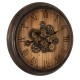 Glitzhome 27.76"D Vintage Industrial Oversized Wooden/Metal Wall Clock with Moving Gears