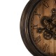 Glitzhome 27.76"D Vintage Industrial Oversized Wooden/Metal Wall Clock with Moving Gears