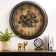 Glitzhome 27.76"D Vintage Industrial Oversized Wooden/Metal Wall Clock with Moving Gears
