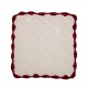 Glitzhome Knitted Polyester White Pillow Cover with Red Trim & Pompom