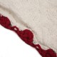 Glitzhome Knitted Polyester White Pillow Cover with Red Trim & Pompom