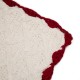 Glitzhome Knitted Polyester White Pillow Cover with Red Trim & Pompom