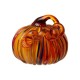 Glitzhome S/2 Multi Striped Glass Short Pumpkin Decor