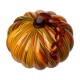 Glitzhome S/2 Multi Striped Glass Short Pumpkin Decor