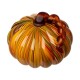 Glitzhome S/2 Multi Striped Glass Short Pumpkin Decor