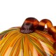 Glitzhome S/2 Multi Striped Glass Short Pumpkin Decor