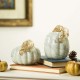 Glitzhome S/2 Hand Blown Gray Marbleized Glass Pumpkin Decor