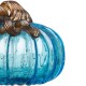 Glitzhome S/3 Blue Glass Pumpkin