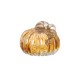 Glitzhome S/2 Green & Amber Crackle Glass Short Pumpkin（in same size）