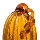 Glitzhome S/2 Hand Blown Amber Crackle Glass Pumpkin Decor