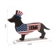 Glitzhome Wooden Metal Patriotic Double Sided Dachshund Porch Sign