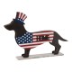 Glitzhome Wooden Metal Patriotic Double Sided Dachshund Porch Sign