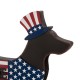 Glitzhome Wooden Metal Patriotic Double Sided Dachshund Porch Sign