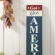 Glitzhome Wooden Patriotic Word "God Bless America" Sign Wall Decor