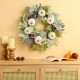 Glitzhome 22"D Pumpkin Wreath with Green Leaf and Berries