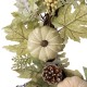 Glitzhome 22"D Pumpkin Wreath with Green Leaf and Berries
