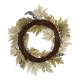 Glitzhome 22"D Pumpkin Wreath with Green Leaf and Berries