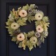 Glitzhome 22"D Pumpkin Wreath with Green Leaf and Berries