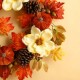 Glitzhome 22"D Blooming Magnolia Wreath with Velvet Pumpkin and Pinecone