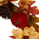 Glitzhome 22"D Blooming Magnolia Wreath with Velvet Pumpkin and Pinecone