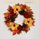 Glitzhome 22"D Blooming Magnolia Wreath with Velvet Pumpkin and Pinecone