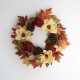 Glitzhome 22"D Blooming Magnolia Wreath with Velvet Pumpkin and Pinecone