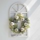 Glitzhome 22"D Pumpkin Wreath with 36"H Wooden Window Frame