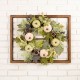 Glitzhome 22"D Pumpkin Wreath with 28"L Wooden Window Frame