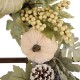 Glitzhome 22"D Pumpkin Wreath with 28"L Wooden Window Frame