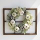 Glitzhome 22"D Pumpkin Wreath with 28"L Wooden Window Frame