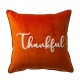 Glitzhome 20"L*20"W Velvet Pillow Cover With “Thankful” Word