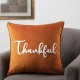 Glitzhome 20"L*20"W Velvet Pillow Cover With “Thankful” Word