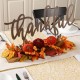 Glitzhome 24"L Harvest "Thankful" Metal Sign Floral or Centerpiece