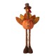 Glitzhome Fabric Turkey Standing Decor With Telescoping Legs and LED Lights
