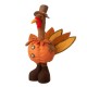 Glitzhome Fabric Turkey Standing Decor With Telescoping Legs and LED Lights