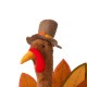 Glitzhome Fabric Turkey Standing Decor With Telescoping Legs and LED Lights