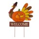 Glitzhome 30.00"H Thanksgiving Metal Turkey Yard Stake/Hanging Wall Decor (Two Function)