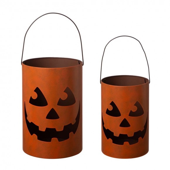 Glitzhome Halloween Jack O Lantern Set of 2