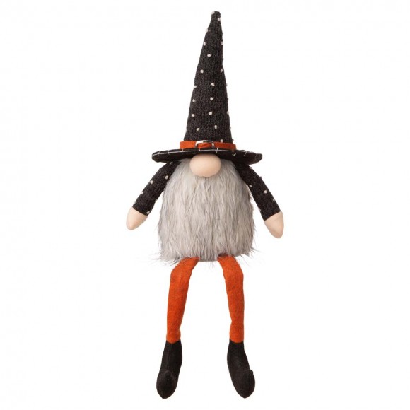 Glitzhome 20"H Halloween Fabric Gnome Sitter Decor