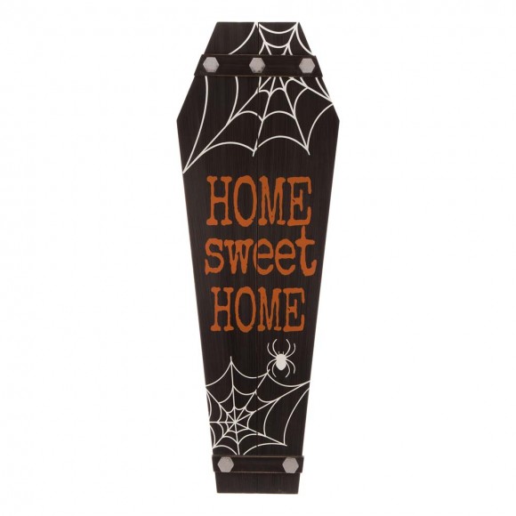 Glitzhome 42"H Halloween Wooden Coffin Porch Leaning Decor